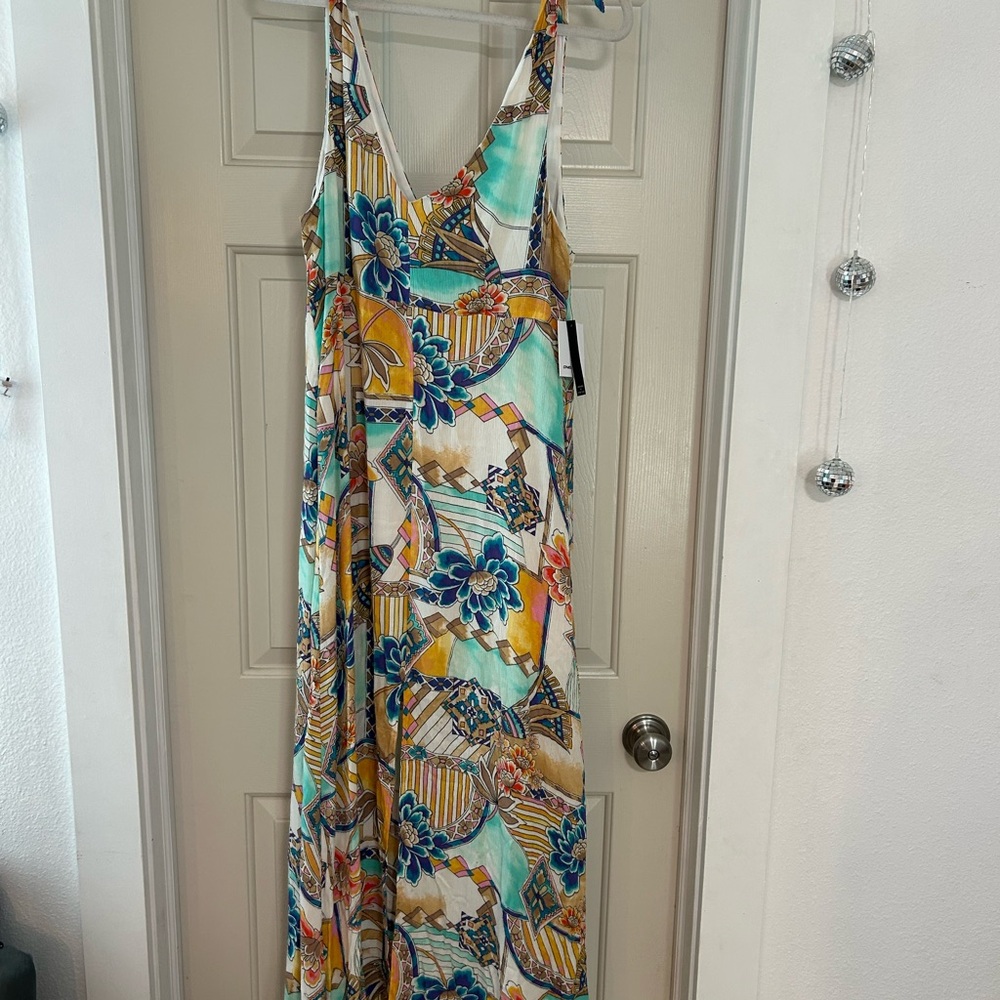 O'Neill Vibrant Blue and Yellow Maxi Dress